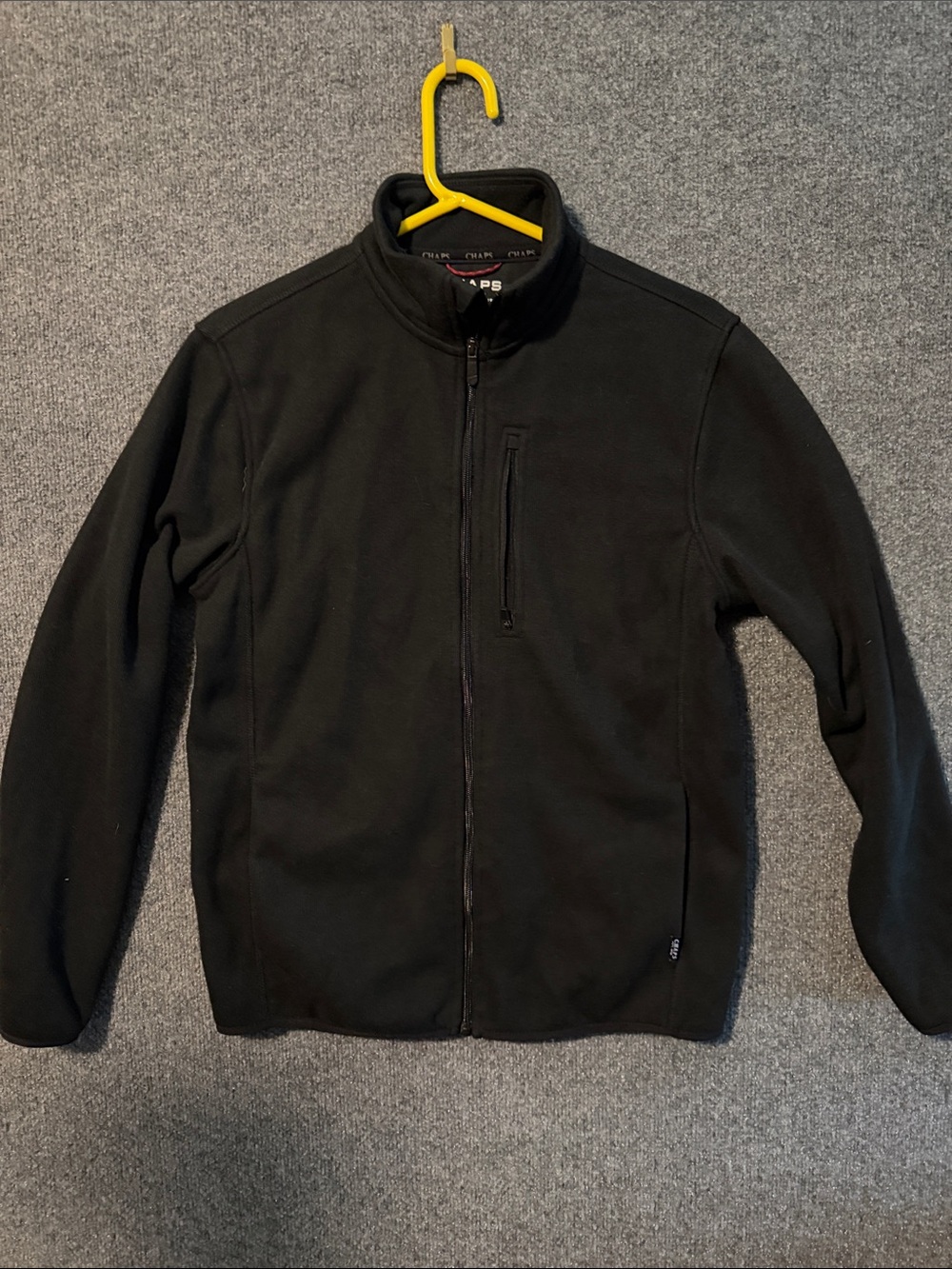 Chaps Black Full-Zip Men's Sweater Jacket